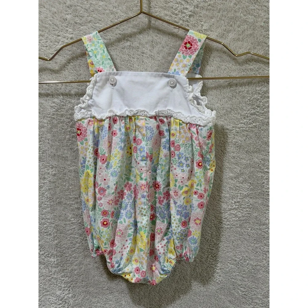 The Beaufort Bonnet Company Bitsy Bubble Meadow Romper 6-12 Month Baby Girl TBBC